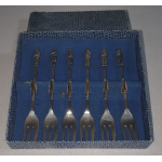 6 Verzilverde Apostel gebaksvorkjes in originele doos